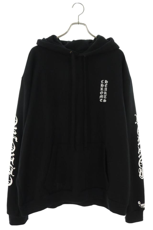 クロムハーツ サイズ:XL  SWTSHRT PLVR 1988オンライン限定袖ロゴプリントプルオーバーパーカー 中古 SJ02