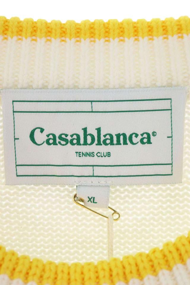 カサブランカ サイズ:XL MPF24KW704 01 ロゴ刺繍リブ切り替えコットン