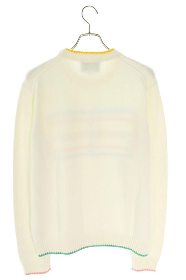 カサブランカ サイズ:L  MPF24KW704 01 ロゴ刺繍リブ切り替えコットンニット 新古品 SS13 カサブランカ サイズ:L MPF24KW704 01 ロゴ刺繍リブ切り替えコットン