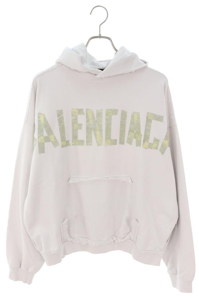 バレンシアガ パーカー 744441 TOVB1 サイズ:XS TAPE Typeクラッシュ加工パーカー 新古品 BS55