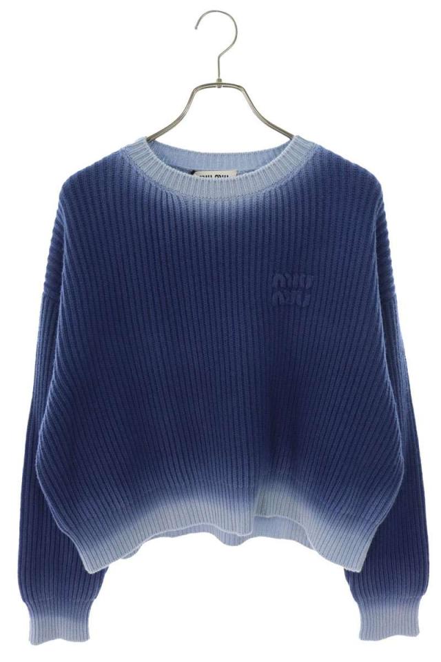 ミュウミュウ サイズ:40  MML881 バックロゴカシミヤ混ケーブルニット 新古品 SB01