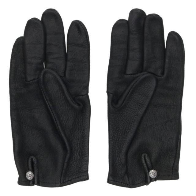 CHROME HEARTS （クロムハーツレザーグローブ ホースシューロゴボタン CHROME HEARTS （クロムハーツレザーグローブ ホースシューロゴボタン