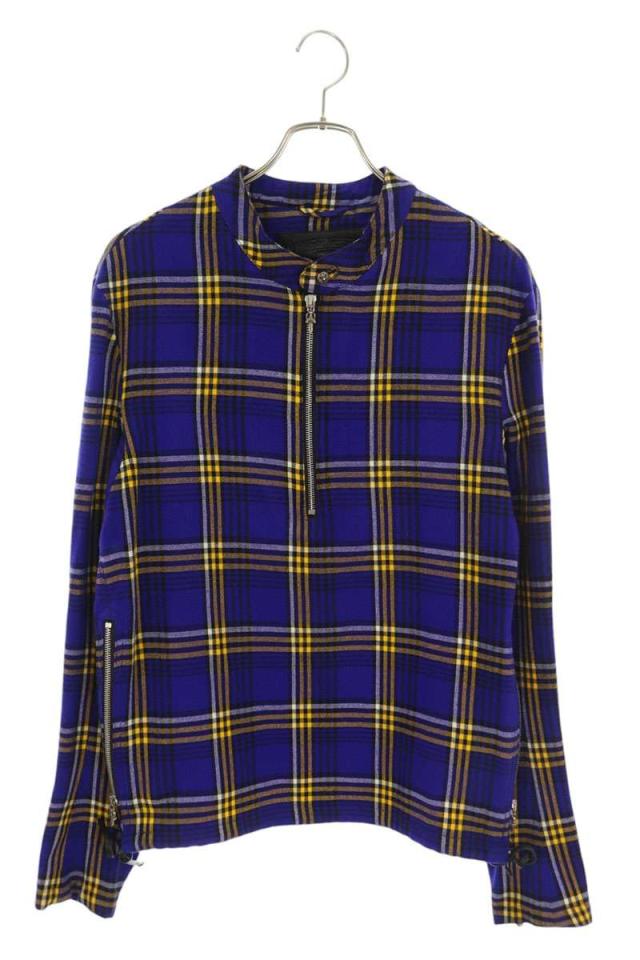 クロムハーツ サイズ:M  EZ RIDER イージーライダー ダガーハーフジップチェック柄プルオーバー長袖シャツ 中古 OS06