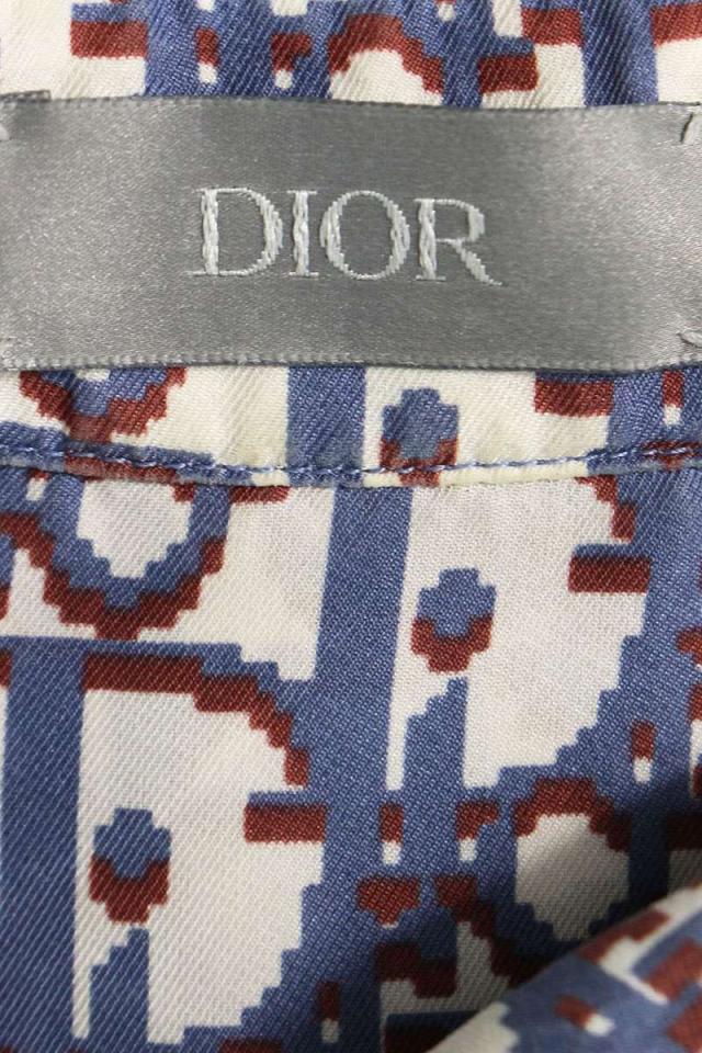 ディオール サイズ:39 113C519A4751 オブリーク総柄シルク半袖シャツ