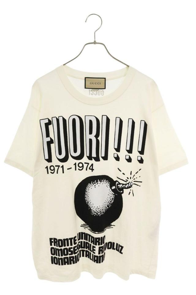 グッチ サイズ:L  616036 XJFFO フロントプリントTシャツ 中古 BS55