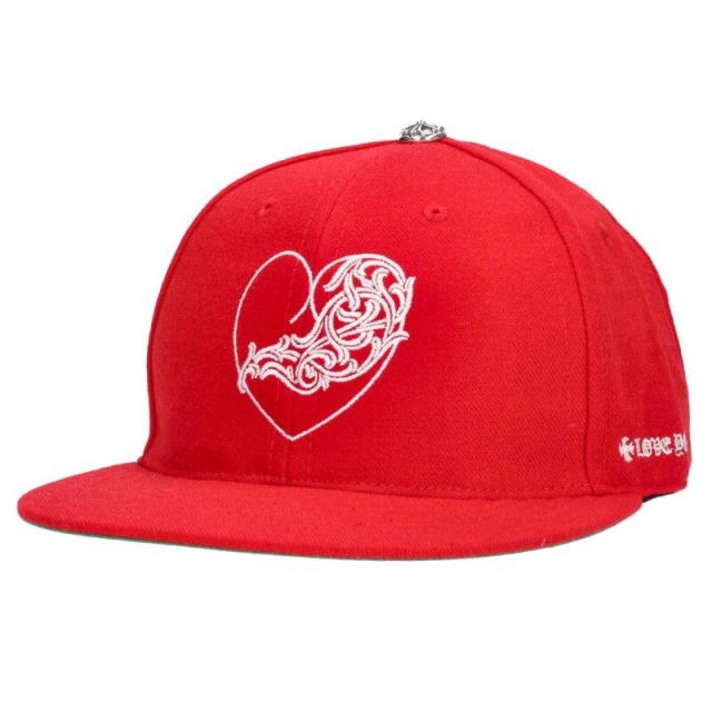 クロムハーツ サイズ:7 1/2  CH HAT ハートロゴ刺繍ベースボールキャップ帽子 中古 SJ02