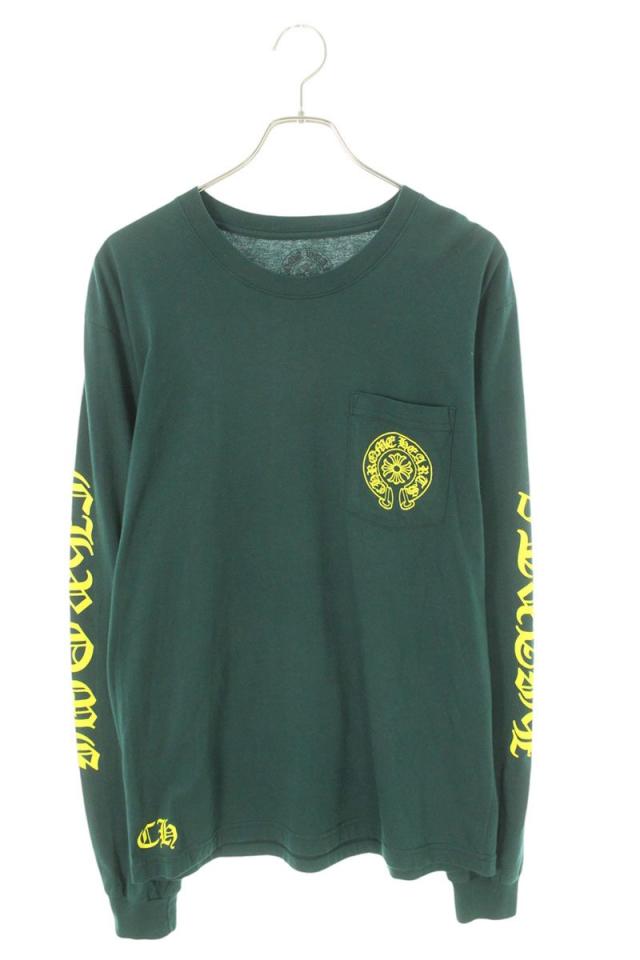 クロムハーツ サイズ:L  CH L S  1 バックホースシュープリント長袖カットソー 中古 SJ02 クロムハーツ サイズ:L CH L S 1 バックホースシューロゴプリント長袖