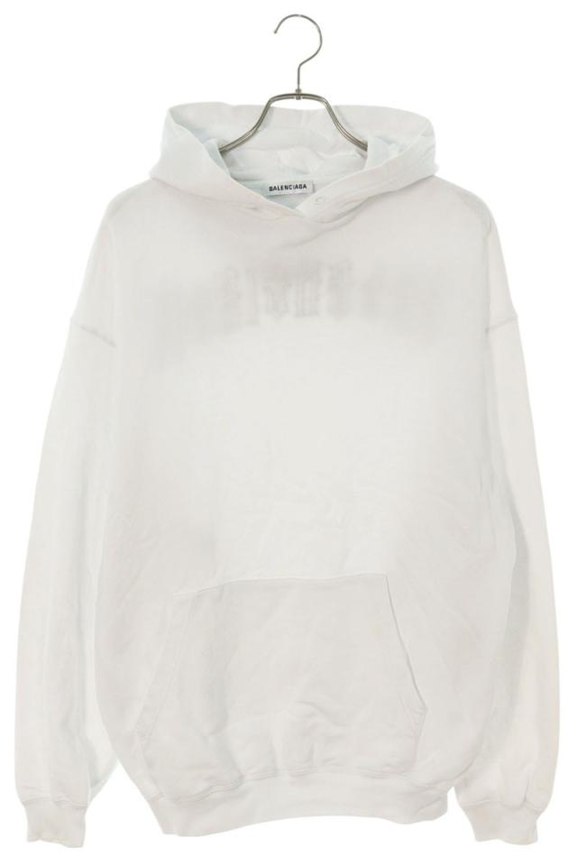 バレンシアガ サイズ:XS 19SS 570798 TEV67 バックロゴ刺繍プルオーバーパーカー 中古 NO05