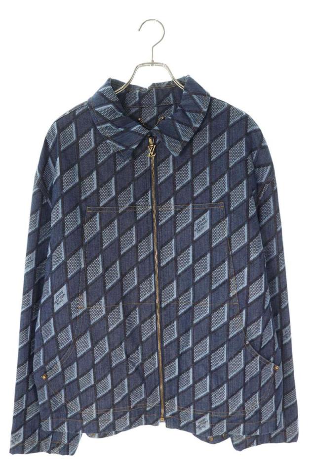 ルイヴィトン サイズ:56  22AW  RM222 PQ2 HNA76W ダイヤモンドダミエデニムブルゾン 中古 SB01