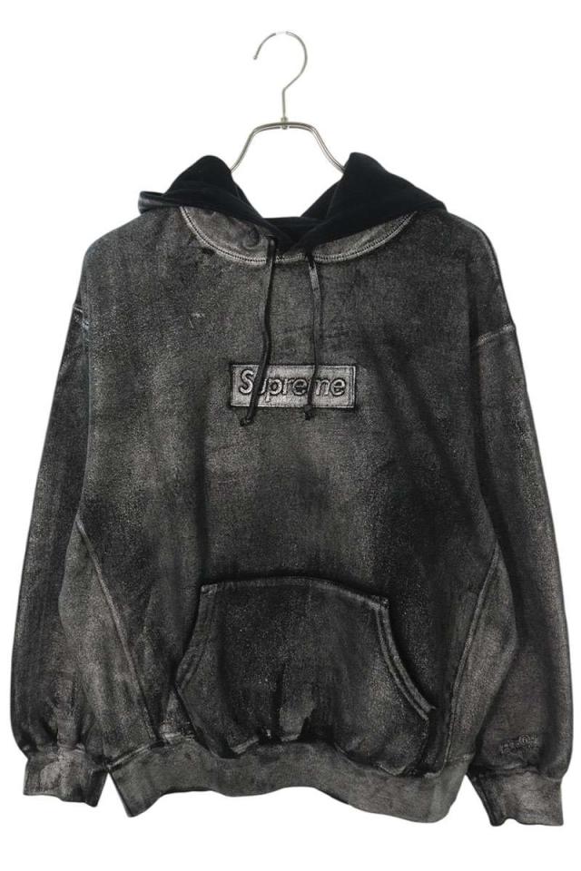 シュプリーム  エムエムシックス サイズ:M  24SS  Foil Box Logo Hooded Sweatshirt ペイントプリントボックスロゴプルオーバーパーカー 中古 OM10