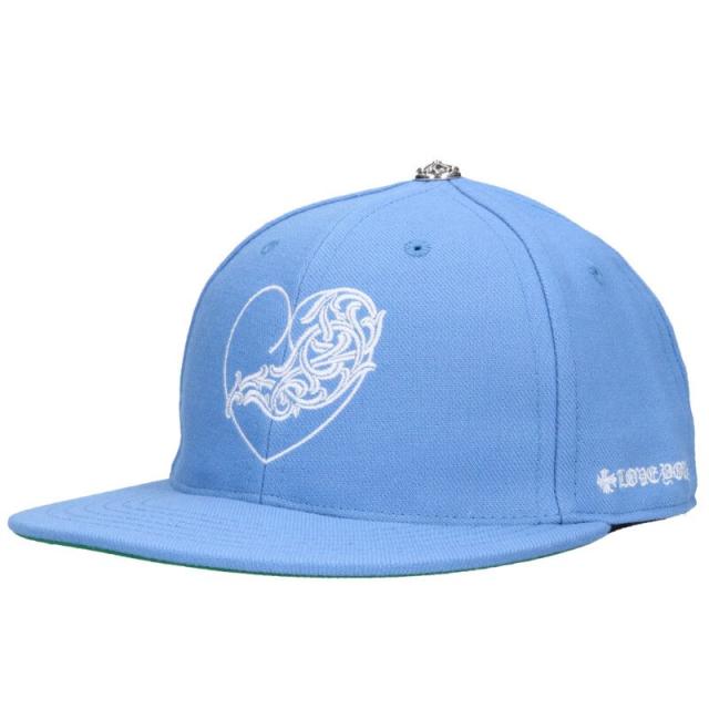 クロムハーツ サイズ:7.625  FITTED WOOL ACRYLIC SERGE ハートロゴ刺繍クロスボールベースボール帽子 中古 BS99