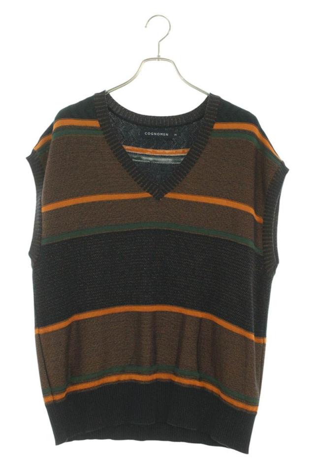 コグノーメン サイズ:M  RE-KN-U03 ボーダーVネックベスト 中古 BS99