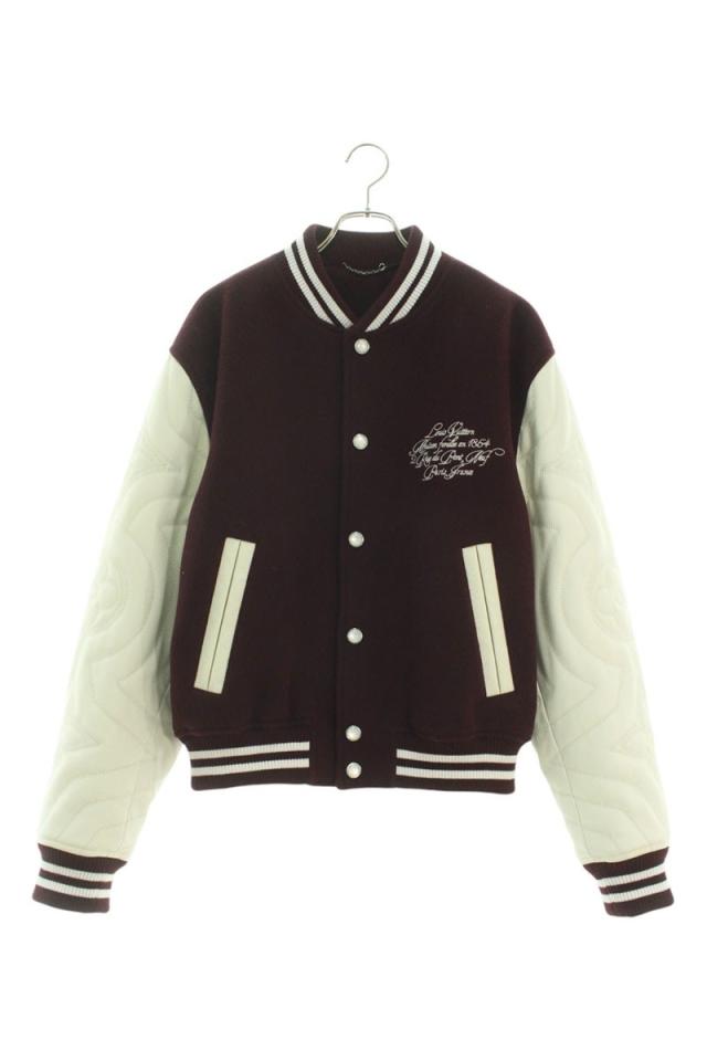 ルイヴィトン サイズ:52  25SS  RM251MM BQV HSL12E 袖レザー切替バーシティジャケット スタジャンブルゾン 中古 SB01