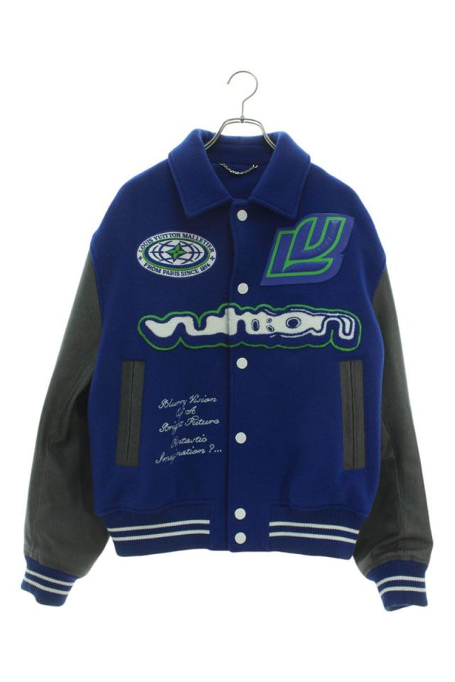 ルイヴィトン サイズ:48  23AW  RM232 CAW HPL66E 袖レザー切替 バーシティジャケット スタジャンブルゾン 中古 OM10