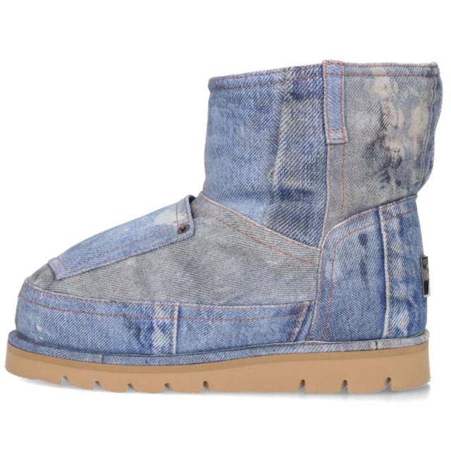 アクネストゥディオズ サイズ:40  24AW  FNMNSHOE000296 デニムパッチワークアンクルブーツ 新古品 SB01