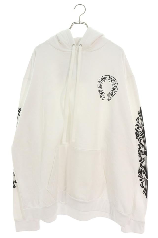 クロムハーツ サイズ:XXL  SWTSHRT PLVR バックホースシュープリントプルオーバーパーカー 中古 GZ11