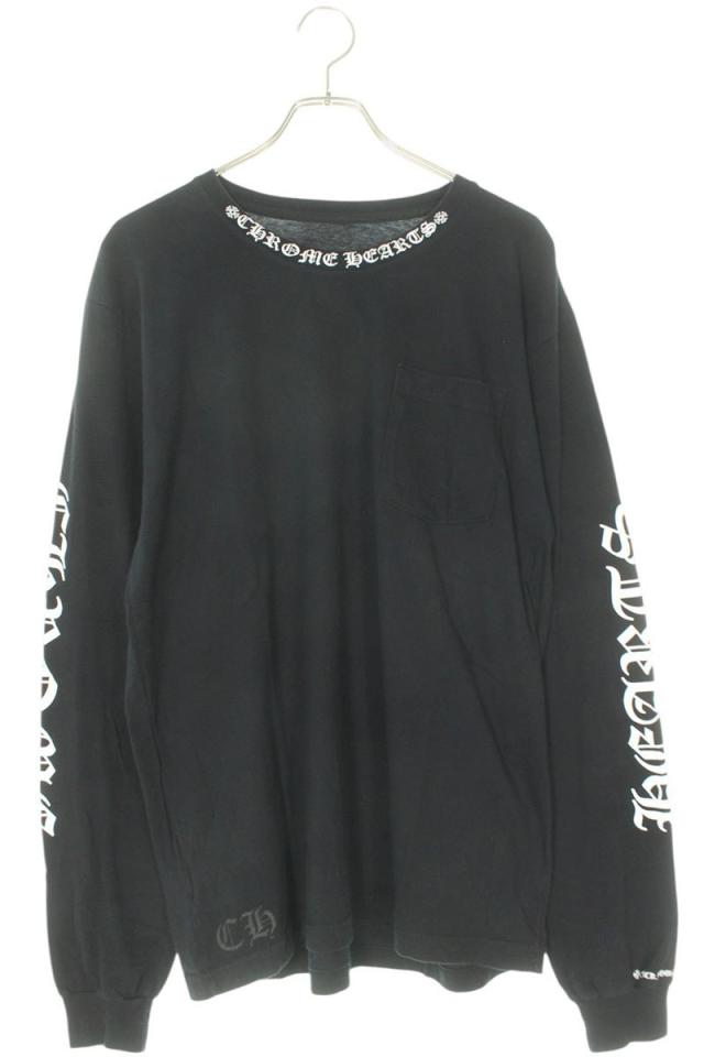クロムハーツ サイズ:L  CH L S  1 ネックプリント長袖カットソー 中古 SS07
