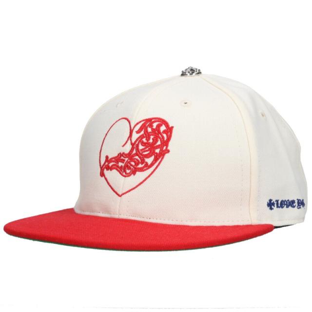 クロムハーツ サイズ:7.625  FITTED WOOL ACRYLIC ハートロゴ刺繍クロスボールベースボール帽子 中古 BS99