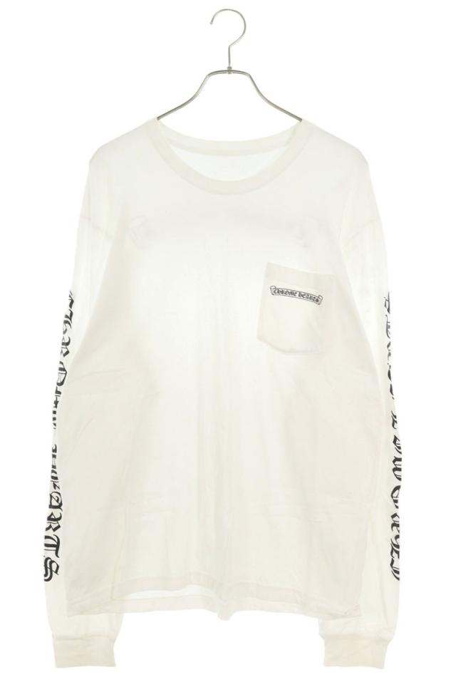 クロムハーツ サイズ:XL  CH L S  1 アームロゴバックスクロールラベルプリント長袖カットソー 中古 GZ11