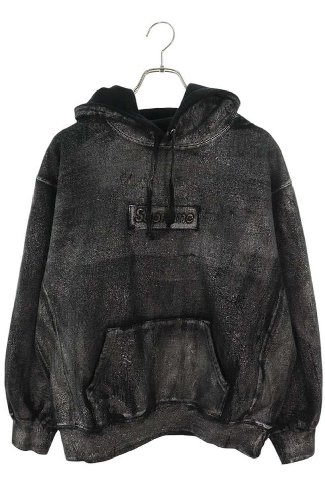 シュプリーム  エムエムシックス サイズ:M  24SS  Foil Box Logo Hooded Sweatshirt ペイントプリントボックスロゴプルオーバーパーカー 中古 SB01