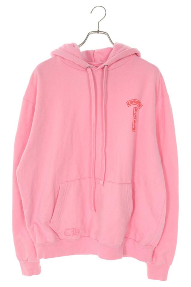 クロムハーツ サイズ:M  SWTSHRT PLVR プルオーバーパーカー オンライン限定バックアーチロゴパーカー 中古 GZ11