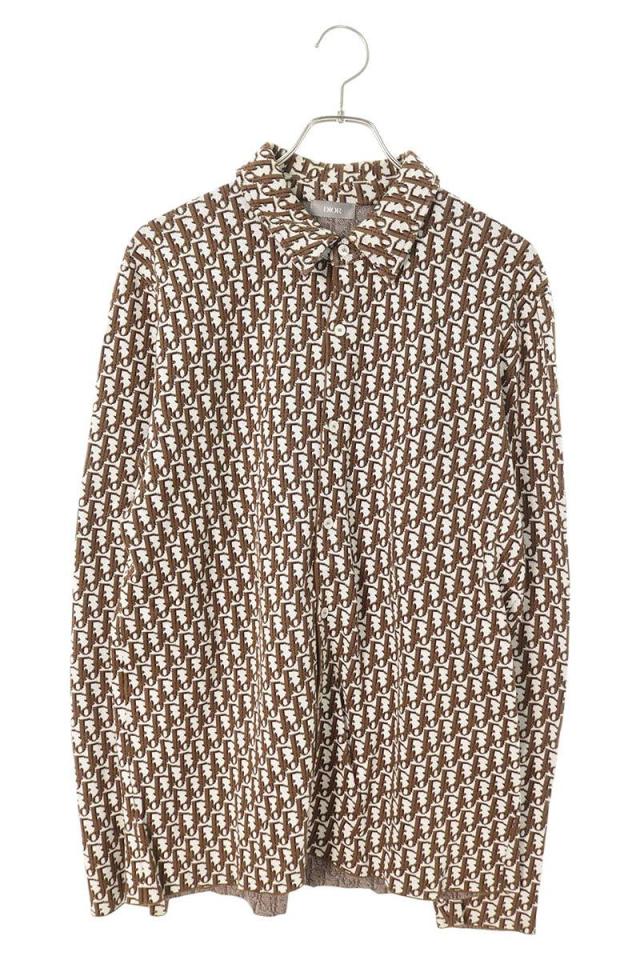 ディオール サイズ:L  023M550AT099 オブリーク柄総柄ニット長袖シャツ 中古 SS13