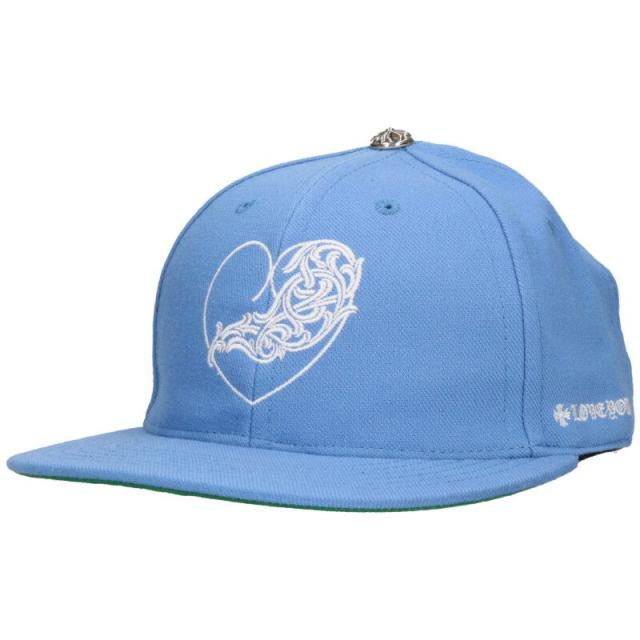 クロムハーツ サイズ:7.75  FITTED WOOL ACRYLIC SERGE ハートロゴ刺繍クロスボールベースボール帽子 中古 BS99