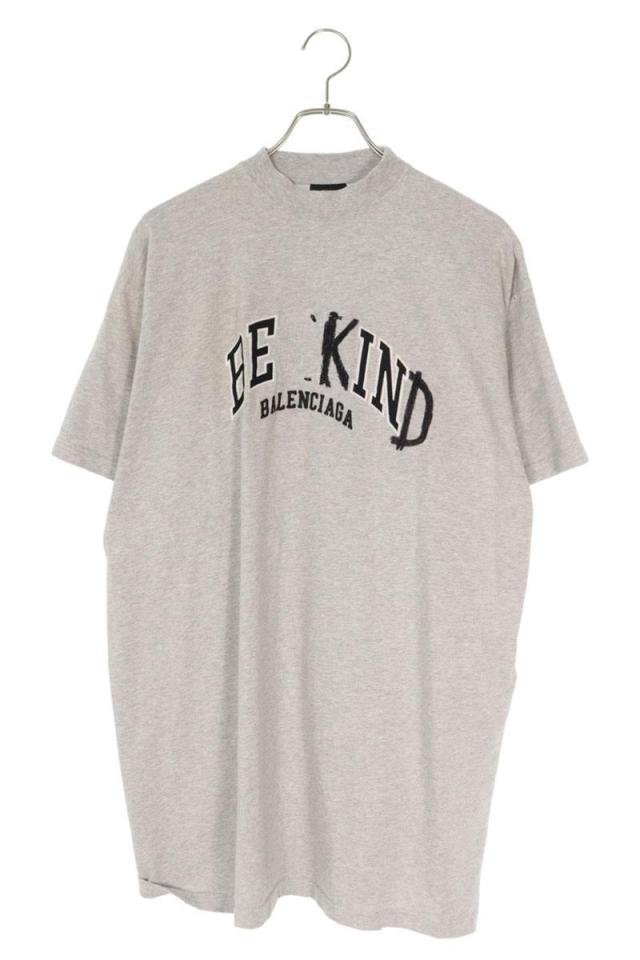 バレンシアガ サイズ:1 23AW 739028 TPVD5 BE KINDプリントダメージ加工Tシャツ 中古 BS55