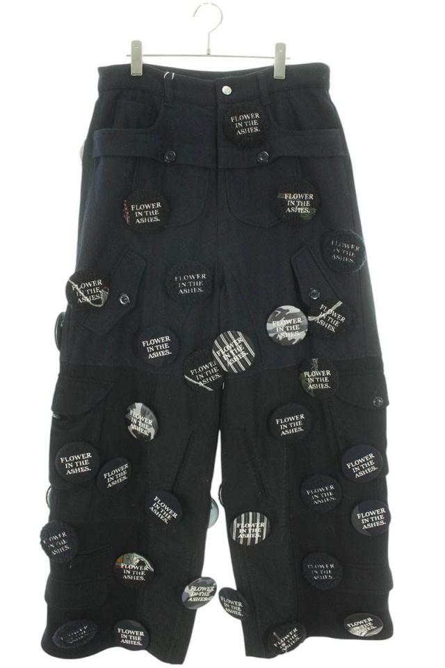 フラワーインザアッシズ サイズ:FREE  POLYESTER PANTS マルチバッジロングパンツ 中古 BS99