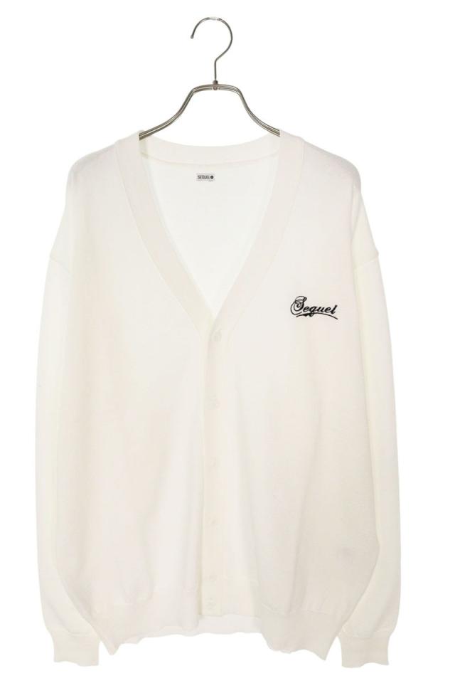 シークエル サイズ:XL  23AW  SQ-23AW-KN-05 ロゴ刺繍ニットカーディガン 中古 BS99