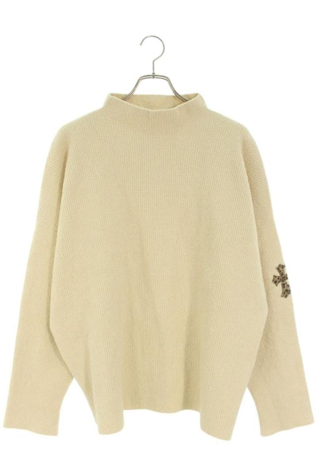 クロムハーツ サイズ:M ハラコクロスパッチハイネックカシミアニット 中古 GZ11