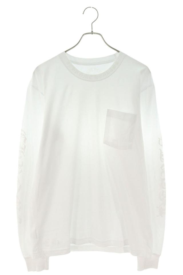 クロムハーツ サイズ:L  CH L S 1 ネックロゴプリント長袖カットソー 中古 SJ02