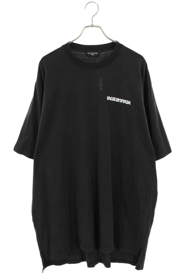 バレンシアガ サイズ:5  21AW  675016 TLVB3 ターニングロゴオーバーサイズTシャツ 中古 SB01