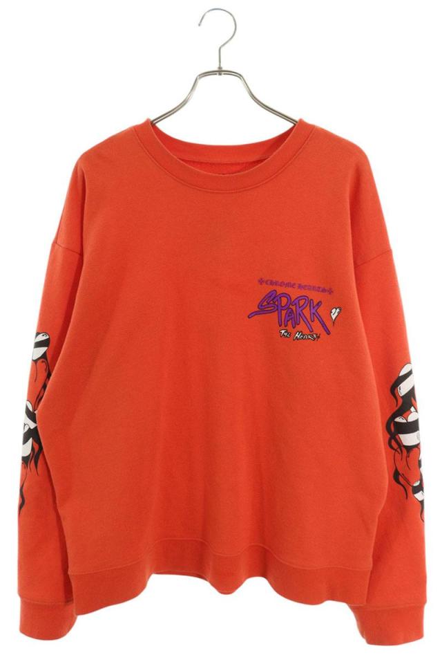 クロムハーツ 長袖カットソー PPO SPARK THE HEART LS サイズ:M MATTY BOYプリントスパークザハート長袖カットソー 中古 SJ02 クロムハーツ PPO SPARK THE HEART LS MATTY BOYプリントスパークザ