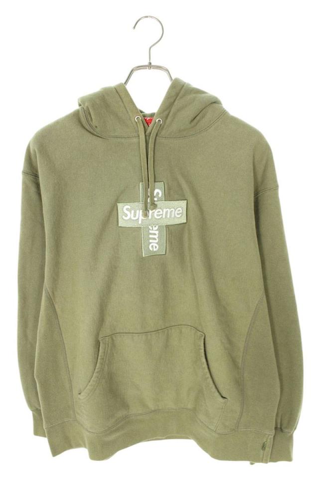 シュプリーム サイズ:L  20AW  Cross Box Logo Hooded Sweatshirt クロスボックスロゴフーデッドスウェットシャツパーカー 中古 OM10