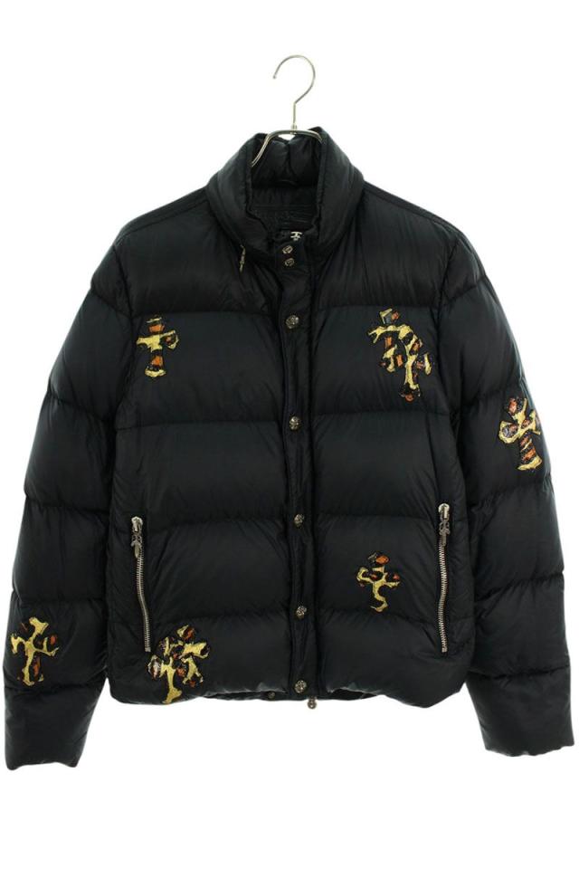クロムハーツ サイズ:M STIFF クロスパッチ付きナイロンダウンジャケット 中古 SJ02