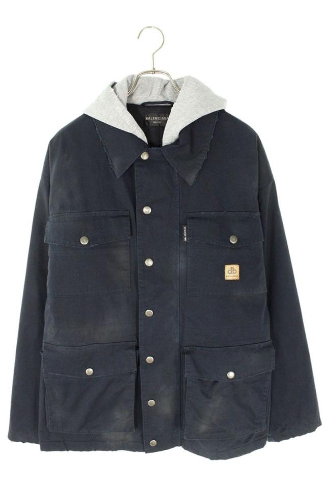 バレンシアガ サイズ:1  23AW  751713 TOP08 DOUBLEBワークウェアパーカーブルゾン 中古 SB01
