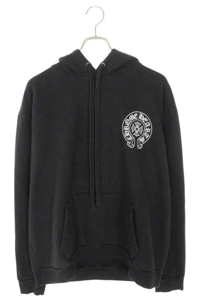 クロムハーツ サイズ:L  SWTSHRT PLVR LTD ラスベガス限定バックホースシュープリントプルオーバーパーカー 中古 SS13