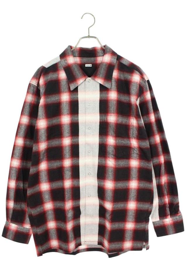 シークエル サイズ:L  23AW  SQ-23AW-SH-03 ラインデザインチェック長袖シャツ 中古 BS99