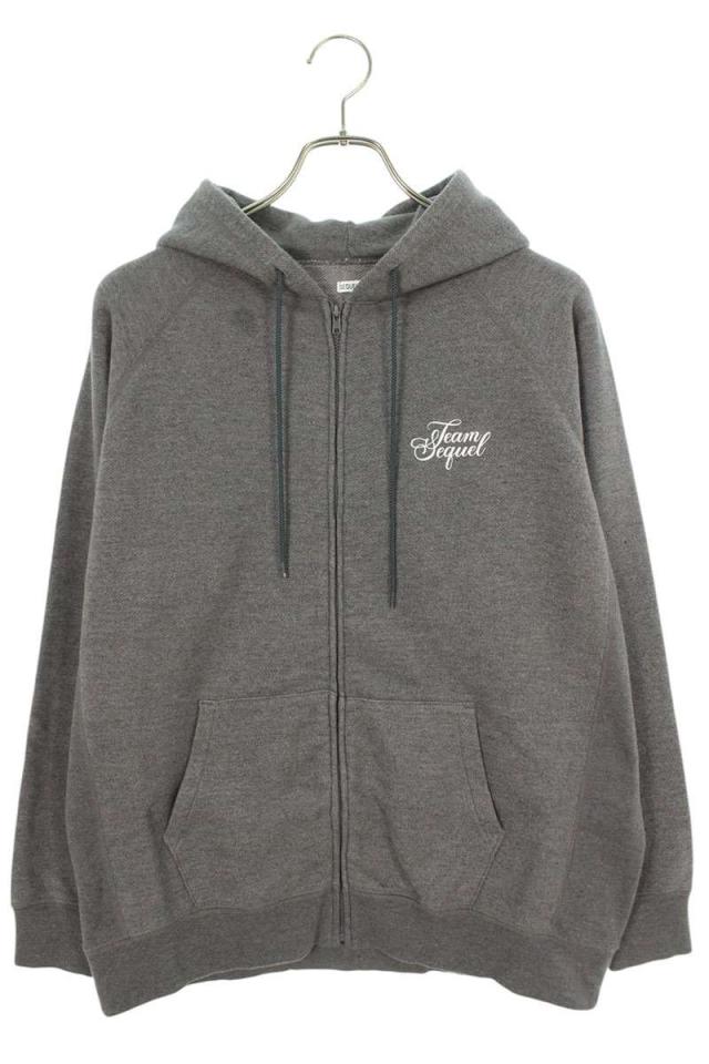 シークエル サイズ:S  24SS  SQ-24SS-HD-03 バックプリントジップアップパーカー 中古 BS99