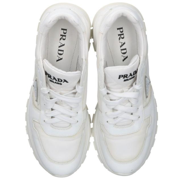 プラダ サイズ:7 2EE369 Re-Nylon ブラッシュドレザースニーカー 中古 SS13