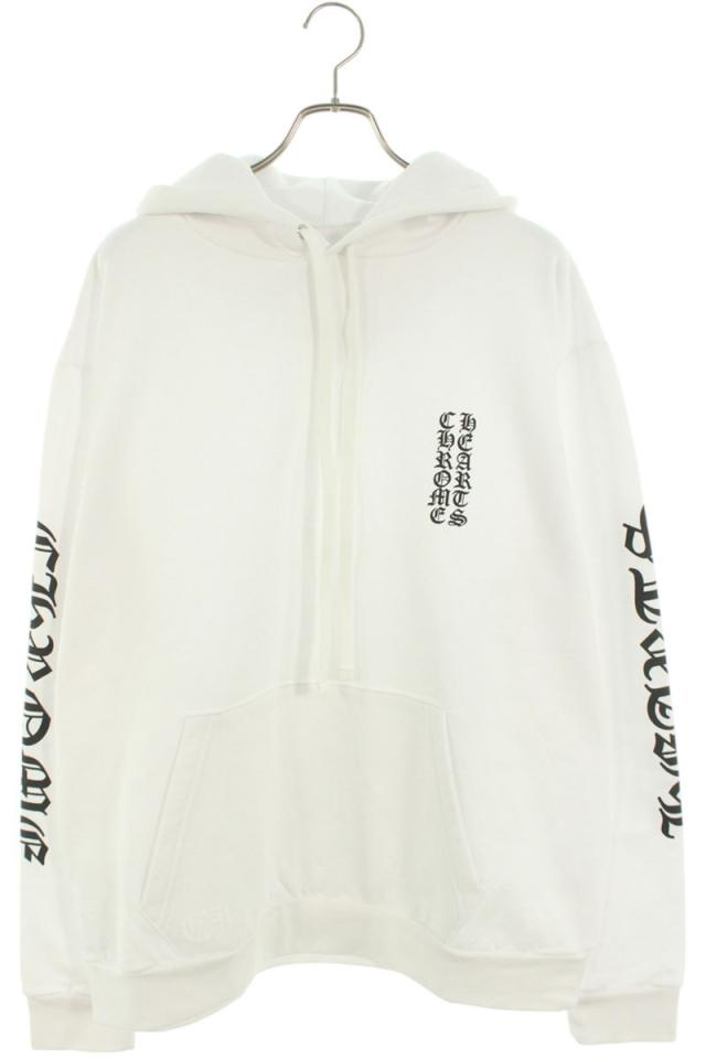 クロムハーツ サイズ:XL  SWTSHRT PLVR 袖ロゴプリントプルオーバーパーカー 中古 GZ11