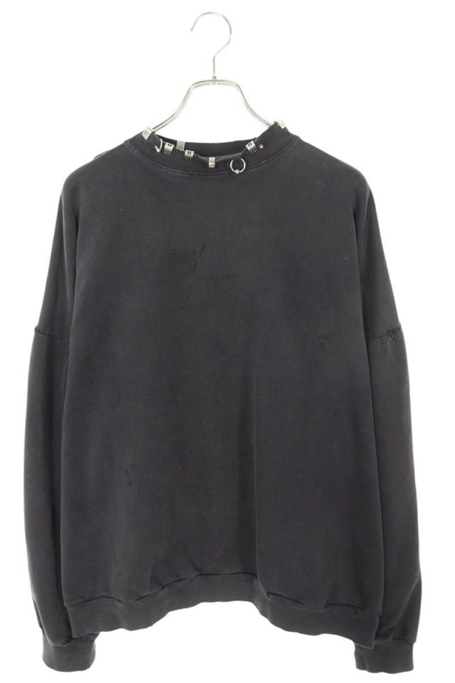 バレンシアガ サイズ:2 23AW 762718 TPVD9 ピアスクルーネックヴィンテージ加工スウェット 中古 SS13