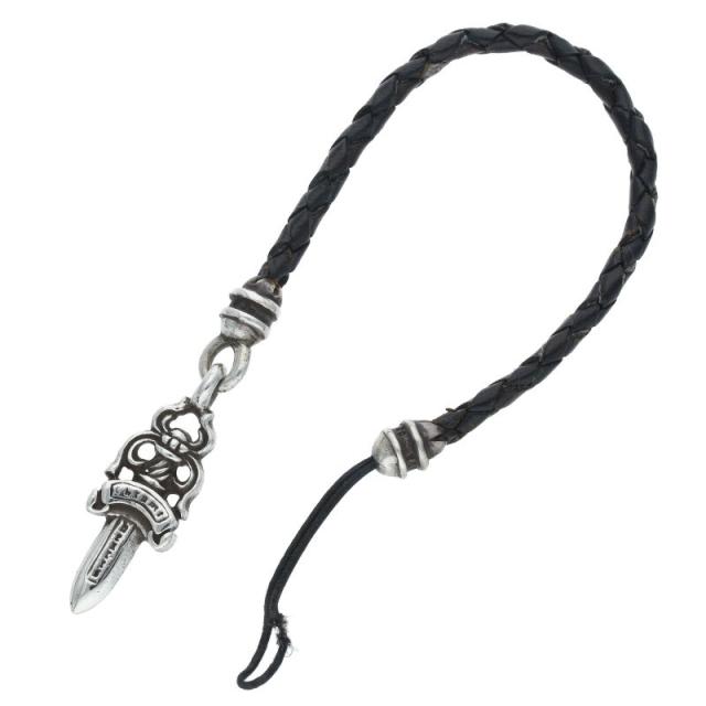 クロムハーツ   携帯ストラップ ダガーチャーム付きレザー携帯ストラップ 中古 GZ11