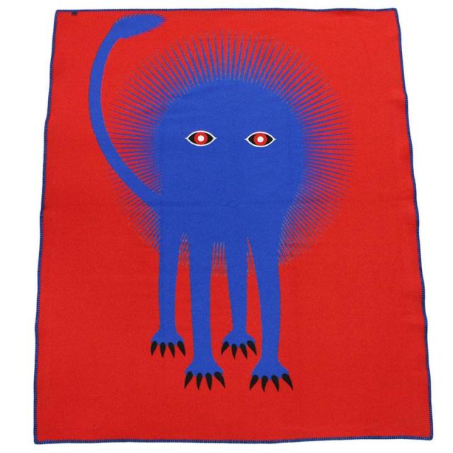 モワナ  永井一正  グラフィックカシミヤウールブレンド大判ブランケット 中古 BS99