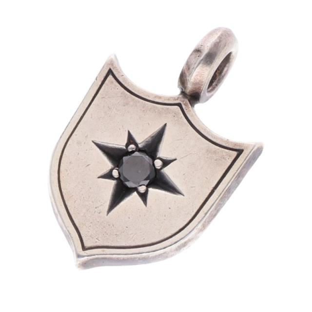 アイファニー ダイヤモンドエンブレム ブラックダイヤモンドシルバーネックレストップ 中古 BS99