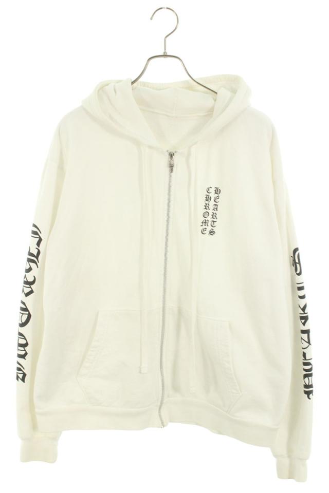 クロムハーツ サイズ:M  SWTSHRT HD ZIP 袖ロゴプリントジップアップパーカー 中古 SS13