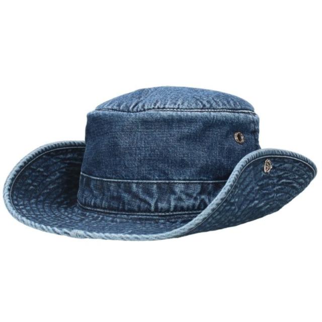 クロムハーツ サイズ:L  CRANK BAIT レザーブレードデニムバケット帽子 中古 SS07