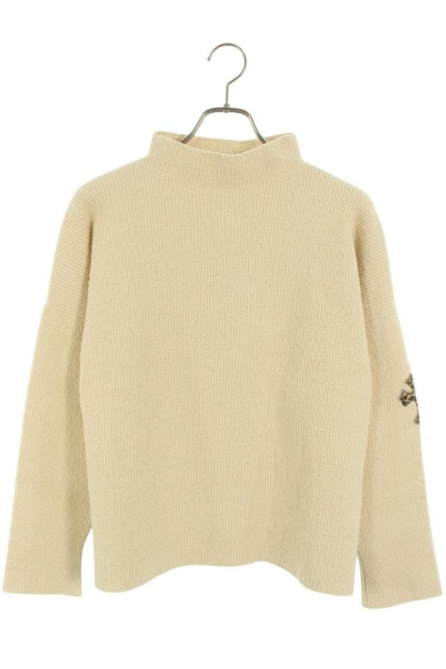 クロムハーツ サイズ:XSM ハラコクロスパッチハイネックカシミアニット 中古 SS07