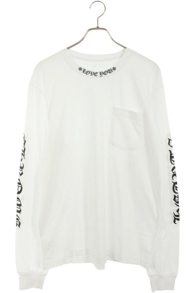クロムハーツ サイズ:L CH L S LOVE YOU ラブユーネックアームロゴプリント長袖カットソー 中古 OK15
